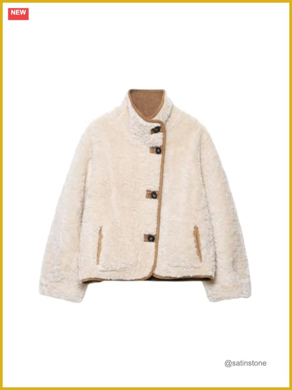 Reversible Double-Faced Jacket Stand Collar Long Sleeve Button Down Faux Suede